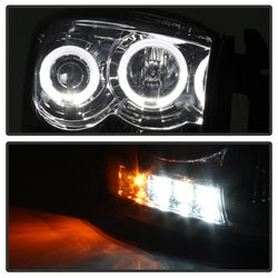 Spyder Signature Dodge Ram 1500/Ram 2500/Ram 3500 06-08 Uses T10 LED Ultra White LED Bulb Halo LED Projector Headlights Smoke