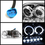Spyder Signature Ford Expedition/F-150 97-02 1 pc. Halo LED Projector Headlights High 9005 And Low H3 Amber Reflector Chrome