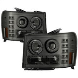 Spyder Signature GMC Sierra 1500/Sierra 2500 HD/Sierra 3500 HD 07-13 High H1 And Low H1 Smoke Halo Projector Headlights