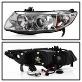 Spyder Signature Honda Civic 06-08 Chrome Halo Projector Headlights