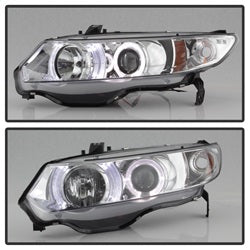 Spyder Signature Honda Civic 06-08 Chrome Halo Projector Headlights
