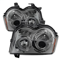 Spyder Signature Jeep Grand Cherokee 05-07 Uses T10 LED Ultra White LED Bulb Halo LED Projector Headlights Smoke