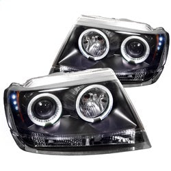 Spyder Jeep Grand Cherokee 99-04 Projector Headlights - LED Halo - Black