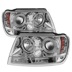 Spyder Jeep Grand Cherokee 99-04 Projector Headlights - LED Halo - Chrome