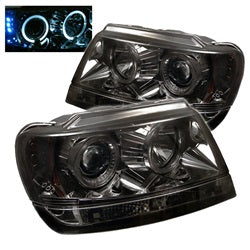 Spyder Jeep Grand Cherokee 99-04 Projector Headlights - LED Halo - Smoke