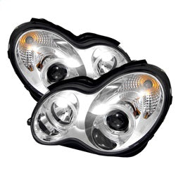 Spyder Signature Mercedes-Benz C230/C240/C32 AMG/C320/C55 AMG 04-05 Halogen Model Only Halo Projector Headlights Not Compatible With Xenon/HID Model Chrome
