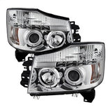 Spyder Signature Nissan Armada/Armada (Pathfinder)/Titan 05-07 Low Beam Bulb Included Halo LED Projector Headlights High Beam Uses Stock Bulb Chrome