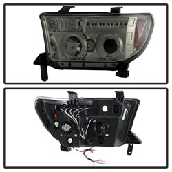 Spyder Signature Toyota Sequoia/Tundra 08-13 Smoke Halo Projector Headlights w/o Headlight Washer