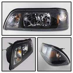 Spyder Signature Ford Mustang 87-93 1 pc. LED Crystal Headlights Black