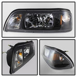 Spyder Signature Ford Mustang 87-93 1 pc. LED Crystal Headlights Black