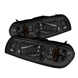 Spyder Signature Ford Mustang 87-93 1 pc. LED Crystal Headlights Uses T10 LED Ultra White LED Bulb Black