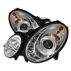 Spyder Signature Mercedes-Benz E320/E350/E500 03-06 Halogen Model Only DRL LED Projector Headlights Not Compatible w/Xenon/HID Model Chrome