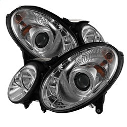 Spyder Signature Mercedes-Benz E320/E350/E550/E63 AMG 07-09 Halogen Model Only DRL LED Projector Headlights Not Compatible With Xenon/HID Model Chrome