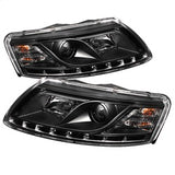Spyder Signature Audi A6/A6 Quattro 06-07 Not For Use w/Xenon/HID Models DRL LED Projector Headlights Halogen Model Only Black