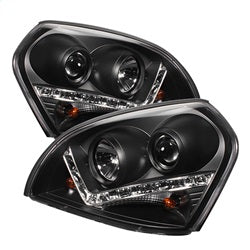 Spyder Signature Hyundai Tucson 05-09 Black DRL LED Projector Headlights