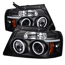Spyder Ford F150 04-08 Projector Headlights - Version 2 - CCFL Halo - Black