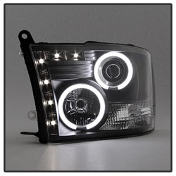 Spyder Signature Dodge Ram 1500/Ram 2500/Ram 3500/1500/2500/3500 09-10 Halogen Models Only CCFL LED Projector Headlights Not Compatible w/Factory Projection And LED DRL Black