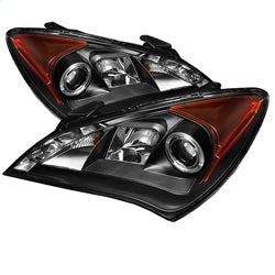Spyder Signature Hyundai Genesis 10-12 Not Compatible w/Xenon/HID Model Halo DRL LED Projector Headlight Black