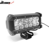 7" 36W 12 LED 2 Row 30 Degree Flood LED Work Light Bar Spot Flood Combo Truck SUV ATV Off Road For Universal Black