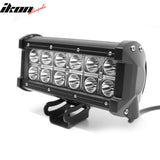 7" 36W 12 LED 2 Row 30 Degree Flood LED Work Light Bar Spot Flood Combo Truck SUV ATV Off Road For Universal Black