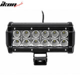 7" 36W 12 LED 2 Row 60 Degree Flood LED Work Light Bar Spot Flood Combo Truck SUV ATV Off Road For Universal Black