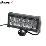 7" 36W 12 LED 2 Row 8 Spot Center + 60 Flood Outer LED Work Light Bar Spot Flood Combo Truck SUV ATV Off Road For Universal Black