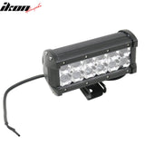 7" 36W 12 LED 2 Row 8 Spot Center + 60 Flood Outer LED Work Light Bar Spot Flood Combo Truck SUV ATV Off Road For Universal Black