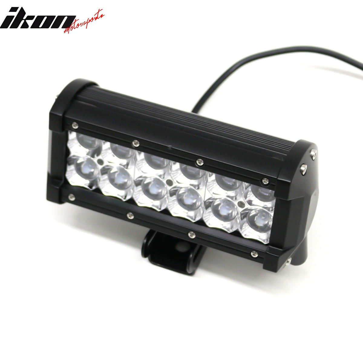 7" 36W 12 LED 2 Row 8 Degree Spot LED Work Light Bar Spot Flood Combo Truck SUV ATV Off Road For Universal Black