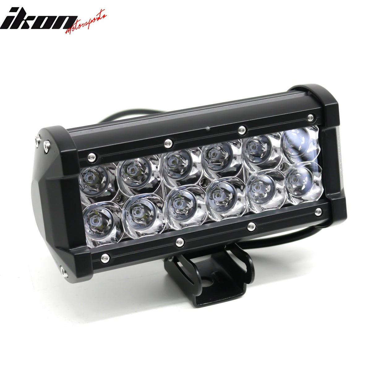 7" 36W 12 LED 2 Row 8 Degree Spot LED Work Light Bar Spot Flood Combo Truck SUV ATV Off Road For Universal Black