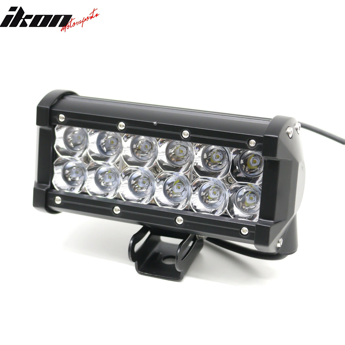 7" 36W 12 LED 2 Row 8 Degree Spot LED Work Light Bar Spot Flood Combo Truck SUV ATV Off Road For Universal Black