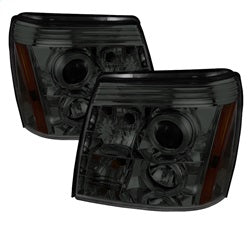 Spyder Signature Cadillac Escalade/Escalade ESV/Escalade EXT 02-03 Halogen Model Only Halo DRL LED Projector Headlight Not Compatible w/Xenon/HID Model Smoke