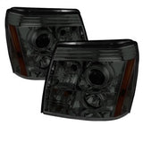Spyder Signature Cadillac Escalade/Escalade ESV/Escalade EXT 02-03 Halogen Model Only Halo DRL LED Projector Headlight Not Compatible w/Xenon/HID Model Smoke