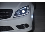 Spyder Mercedes Benz C-Class 08-11 Projector Headlights - Halogen Model Only ( Not Compatible With Xenon/HID Model ) - DRL - Black