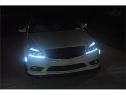 Spyder Mercedes Benz C-Class 08-11 Projector Headlights - Halogen Model Only ( Not Compatible With Xenon/HID Model ) - DRL - Black