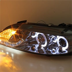 Spyder Signature Mazda 6 03-05 w/ Fog Lights Halo DRL LED Projector Headlight Smoke