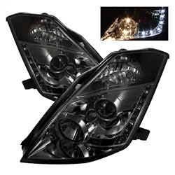 Spyder Signature Nissan 350Z 03-05 Halogen Model Only DRL LED Projector Headlights Not Compatible w/Xenon/HID Model Smoke