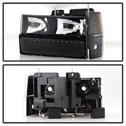 xTune 94-98 Chevy C/K C/10 1500/2500/3500/92-99 Tahoe/92-99 Suburban/94-98 Silverado/92-94 Blazer Full Size Corner/LED Bumper Headlights - Black