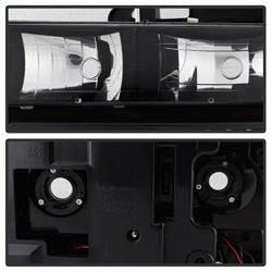 xTune 94-98 Chevy C/K C/10 1500/2500/3500/92-99 Tahoe/92-99 Suburban/94-98 Silverado/92-94 Blazer Full Size Corner/LED Bumper Headlights - Black