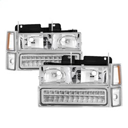 xTune 94-98 Chevy C/K C/10 1500/2500/3500/92-99 Tahoe/92-99 Suburban/94-98 Silverado/92-94 Blazer Full SizeCorner/LED Bumper Headlights - Chrome