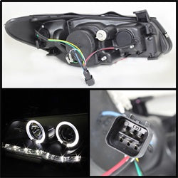 Spyder Signature Hyundai Elantra 07-10 Black DRL LED Projector Headlights