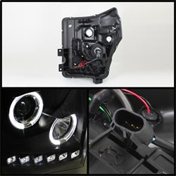 Spyder Signature Ford F-250 Super Duty/F-350 Super Duty/F-450 Super Duty 11-16 Black Halo LED Projector Headlights