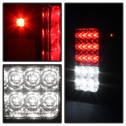 Spyder Jeep Wrangler (JK) 07-13,15-18 Red Clear LED Tail Lights