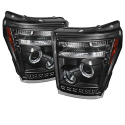 Spyder Signature Ford F-250 Super Duty/F-350 Super Duty/F-450 Super Duty 11-16 Non-Replaceable LEDs CCFL Halo Projector Headlights Black