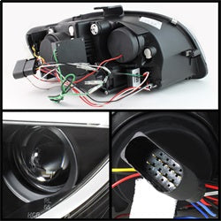 Spyder Signature Audi A4/A4 Quattro 06-08 Light Tube DRL LED Projector Headlights Halogen Model Only Not Compatible With Xenon/HID Model
