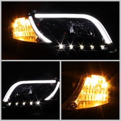 Spyder Signature Audi A4/A4 Quattro 06-08 Light Tube DRL LED Projector Headlights Halogen Model Only Not Compatible With Xenon/HID Model