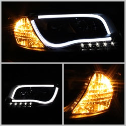 Spyder Signature Audi A6/A6 Quattro 02-04 Light Tube DRL LED Projector Headlights Not For Use w/Xenon/HID Models Halogen Model Only