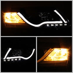 Spyder Signature Audi A6 06-07 Light Tube DRL LED Projector Headlights Not For Use w/Xenon/HID Models Halogen Model Only