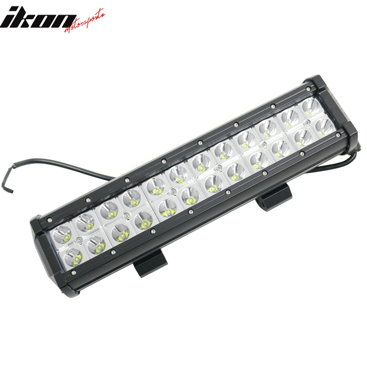 13" 72W 24 LED 2 Row 30 Degree Flood LED Work Light Bar Spot Flood Combo Truck SUV ATV Off Road For Universal Black