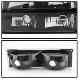 xTune Chevrolet C1500 Pickup/C1500 Suburban/C2500 Pickup/C2500 Suburban/C3500 Pickup/K1500 Pickup/K1500 Suburban/K2500 Pickup/K2500 Suburban/K3500 Pickup/Tahoe 94-98 w/Corner And Parking Lights XTune Headlights 8 pc. Set Black