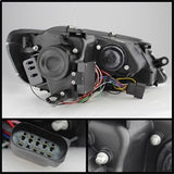 Spyder Volkswagen Jetta 11-14 Projector Headlights - Halogen Model Only - Light Tube DRL - Black